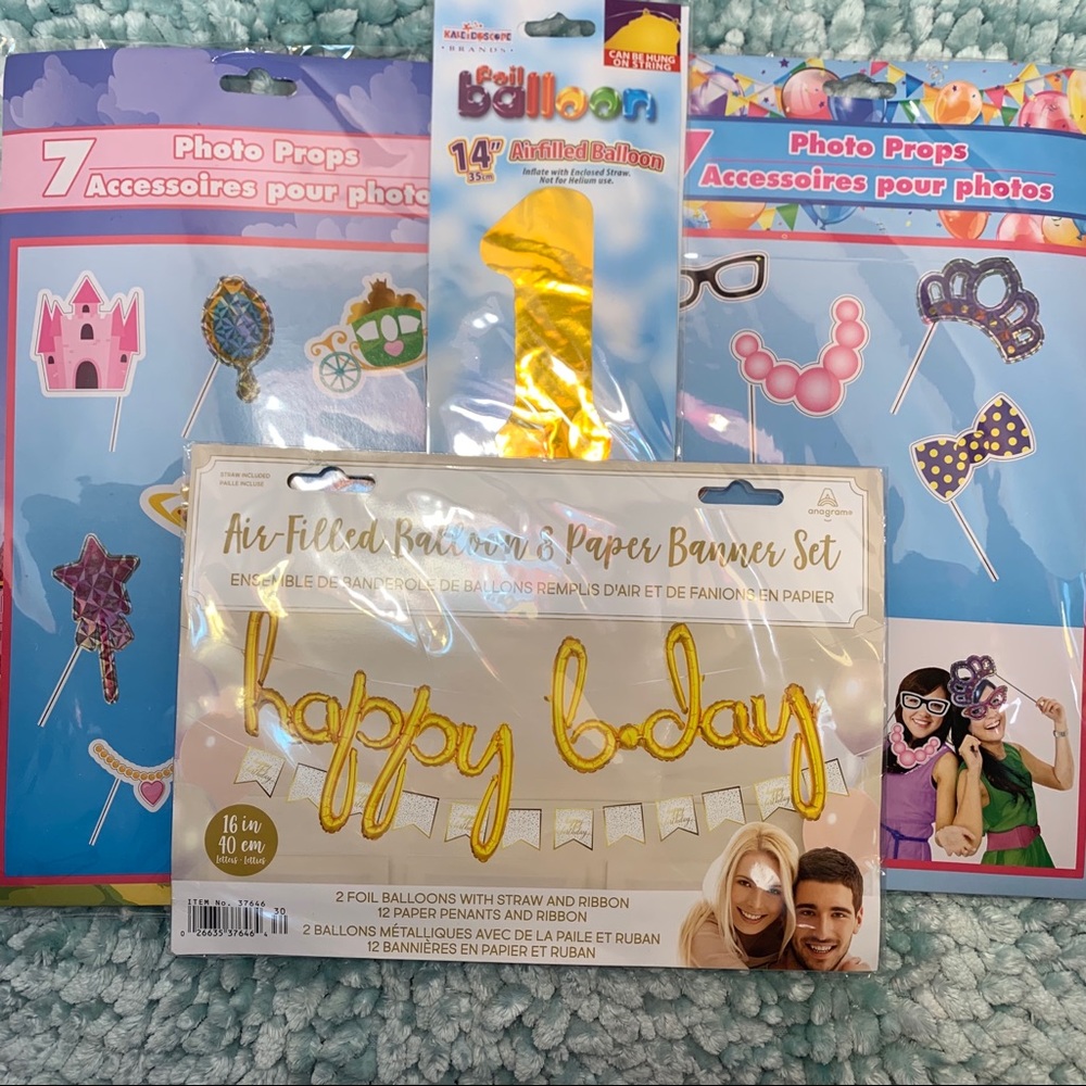 🎈 Happy 1st Birthday Party Photo Booth Props - Picture 2 of 10